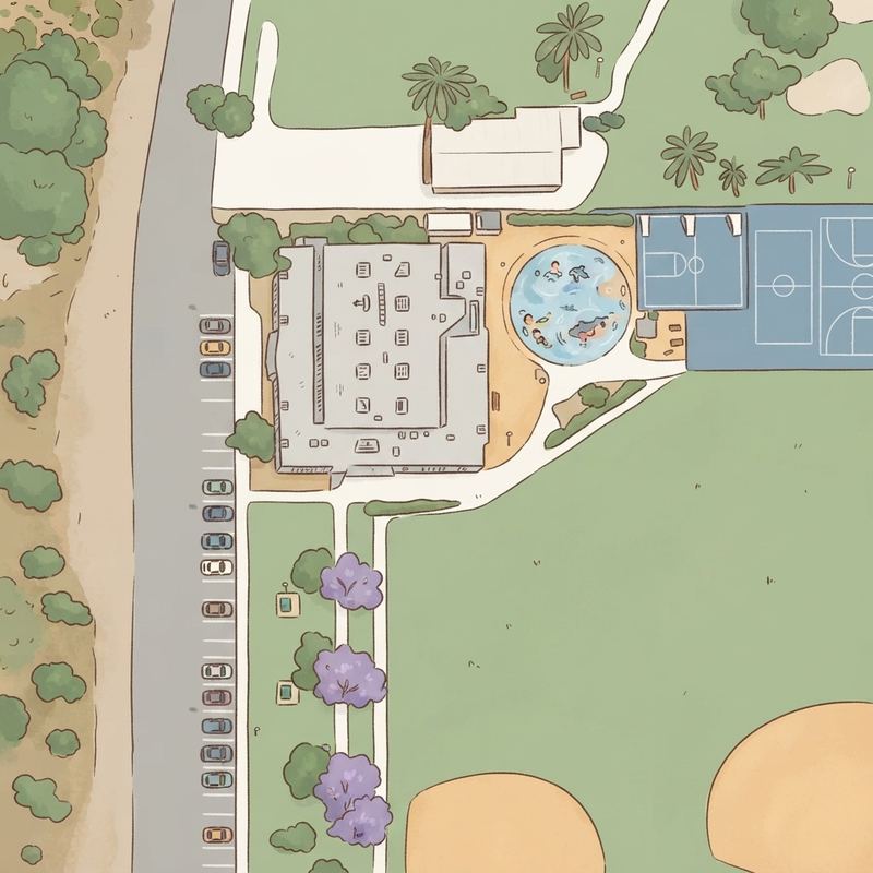 Illustrated map of Golden Hill Recreational Center Playground