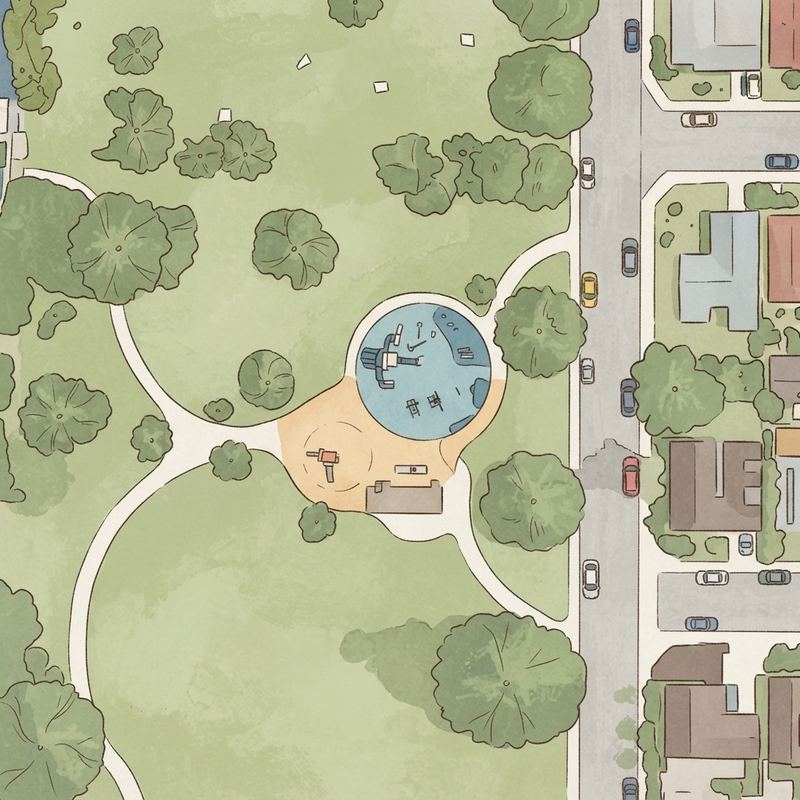 Illustrated map of Gompers Park