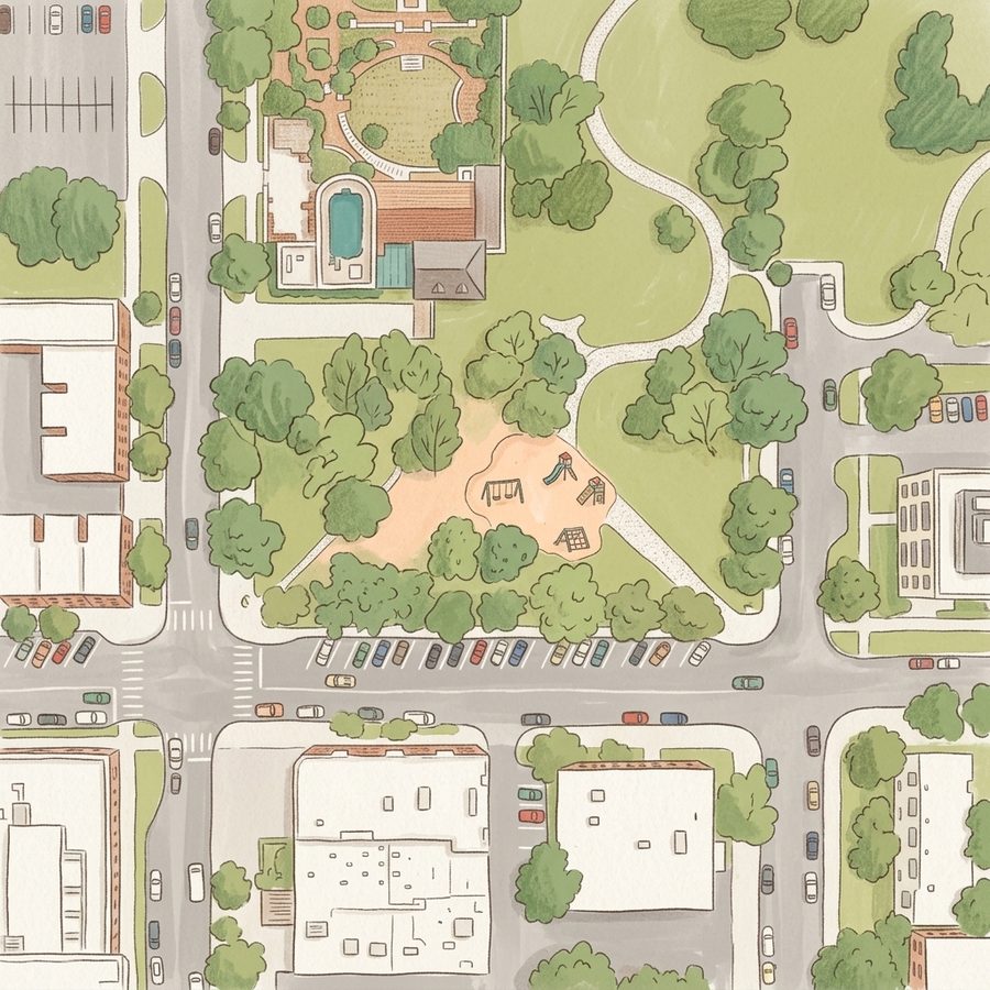 Illustrated map of Governors Park