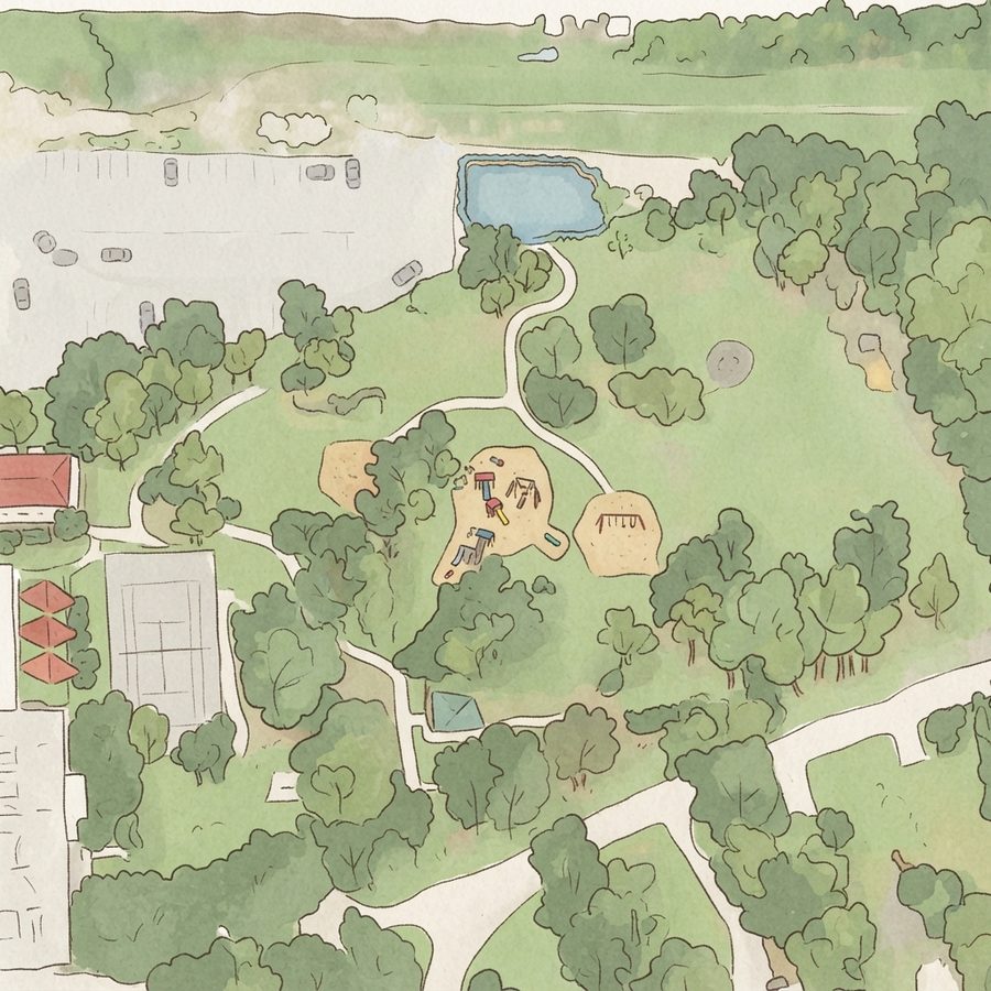 Illustrated map of Graham Park