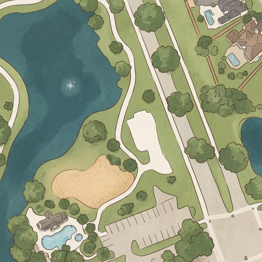 Illustrated map of Grand Lakes Park