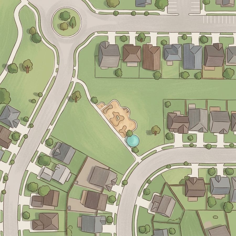 Illustrated map of Grandview Pirate Park