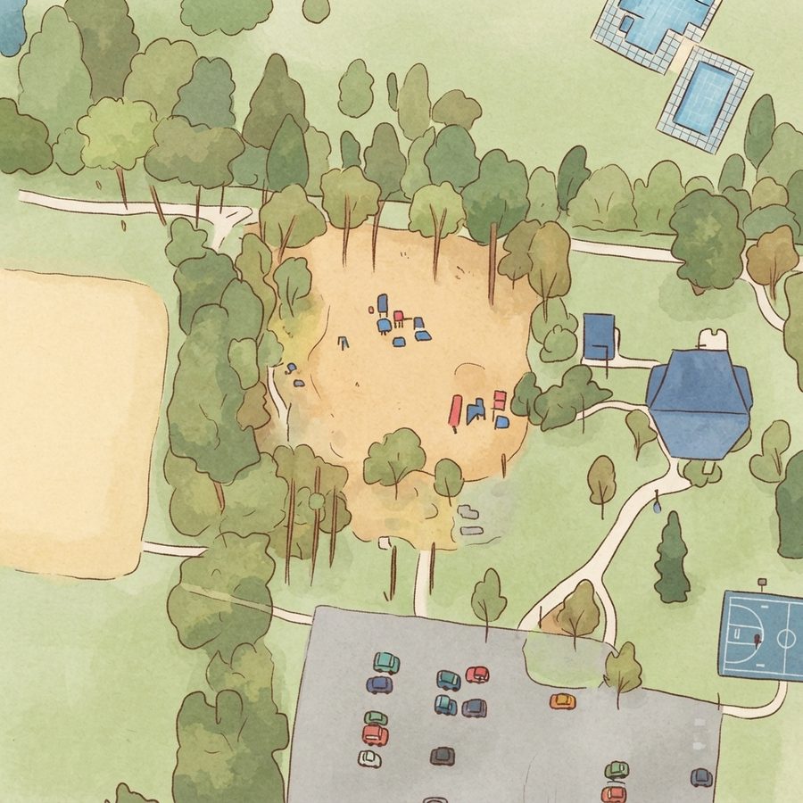 Illustrated map of Granny White Park