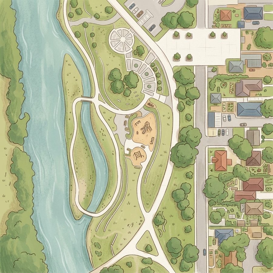 Illustrated map of Grant-Frontier Park