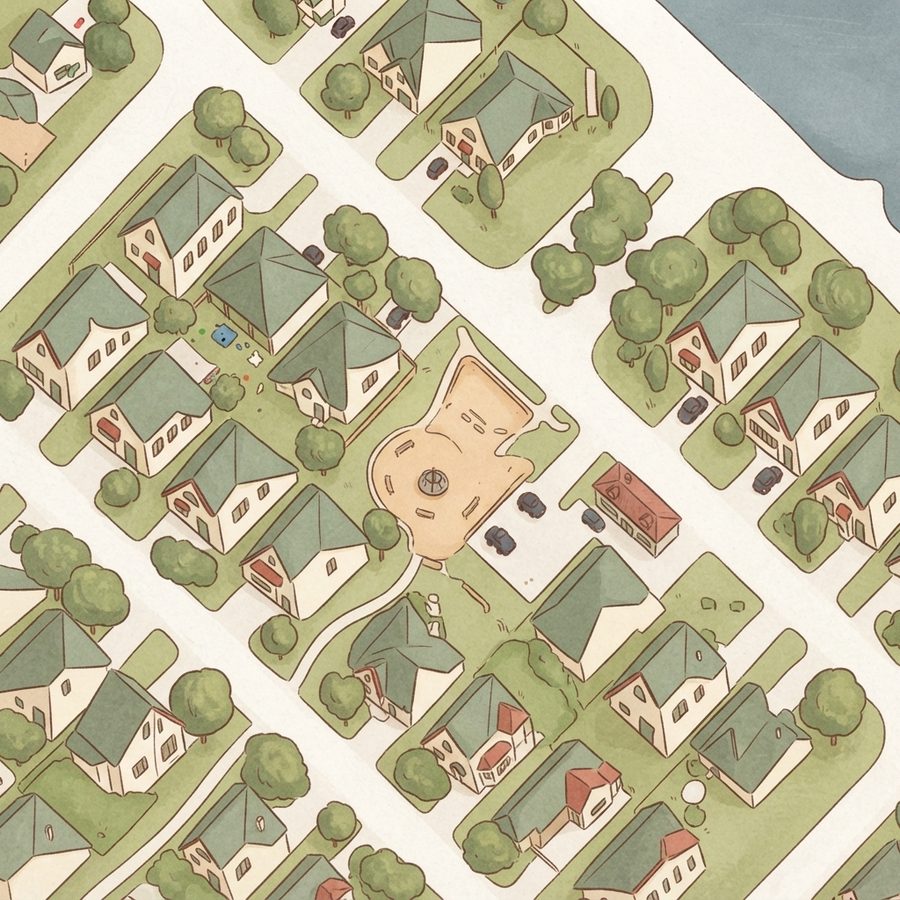 Illustrated map of Grant Meadows Playground