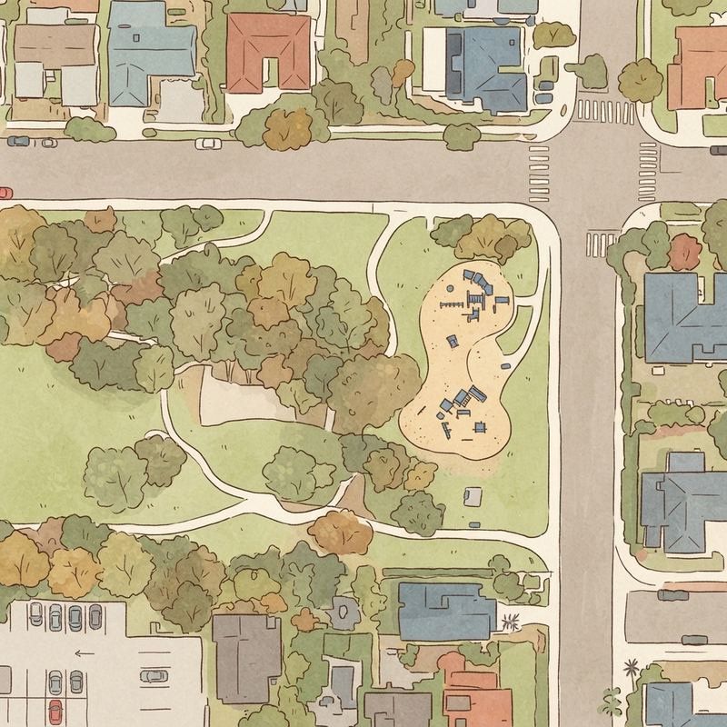 Illustrated map of Grantville Park