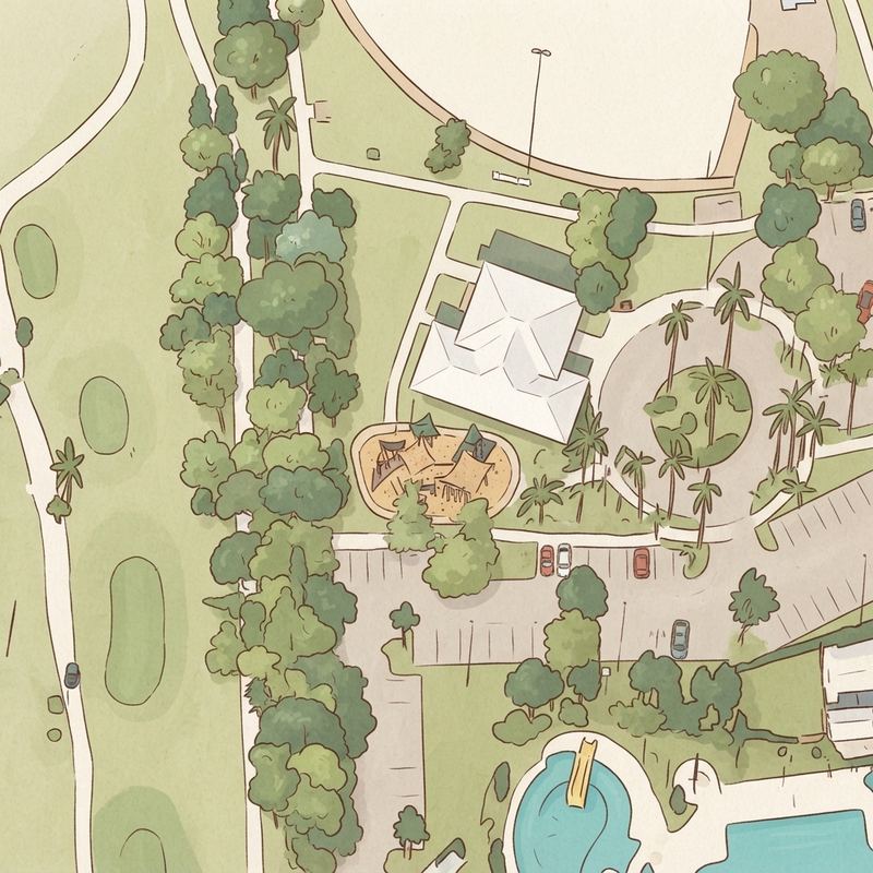 Illustrated map of Grapeland Heights Park