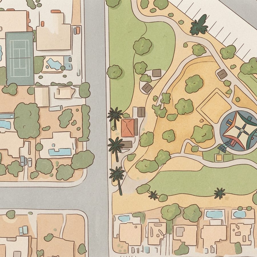 Illustrated map of Grapevine Springs Park