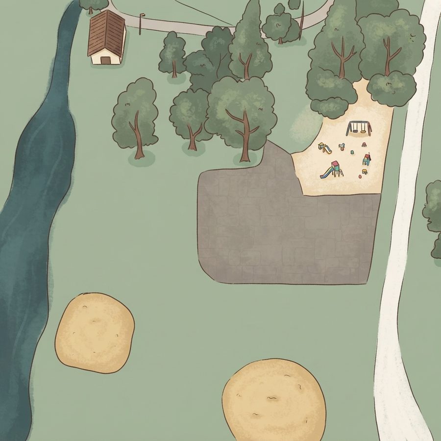 Illustrated map of Grassland Park
