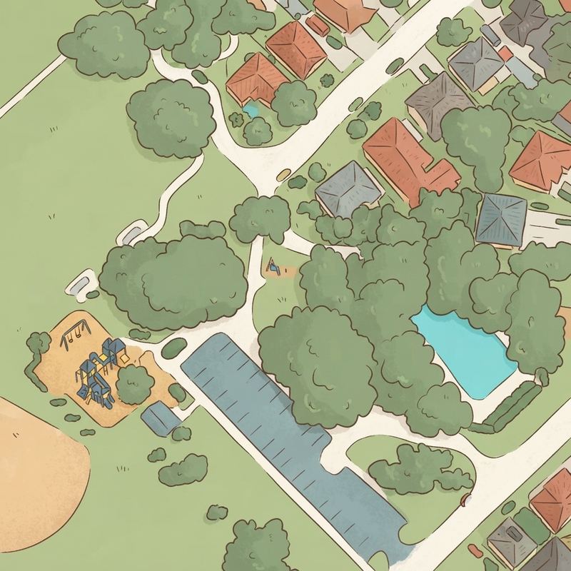 Illustrated map of Grauwyler Park