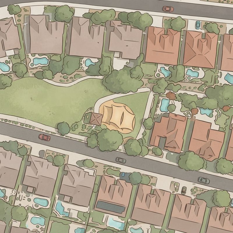 Illustrated map of Grayhawk Community Association, Coventry Tot Lot and Park
