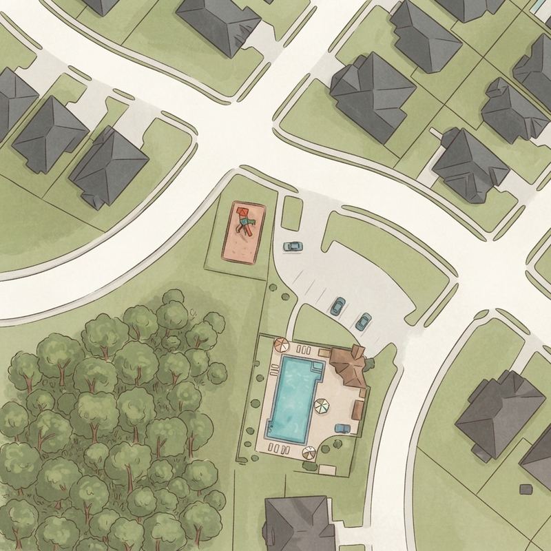 Illustrated map of Grayhawk Neighborhood Park & Pool