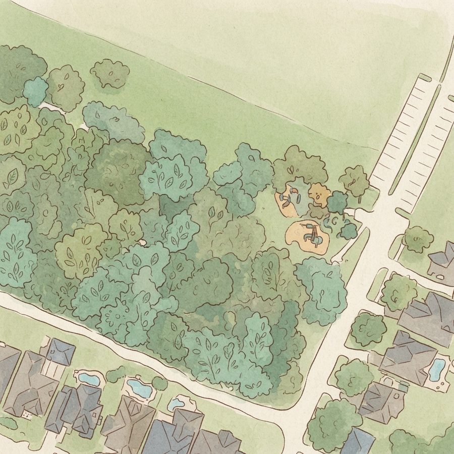 Illustrated map of Greatwood Knoll Playground