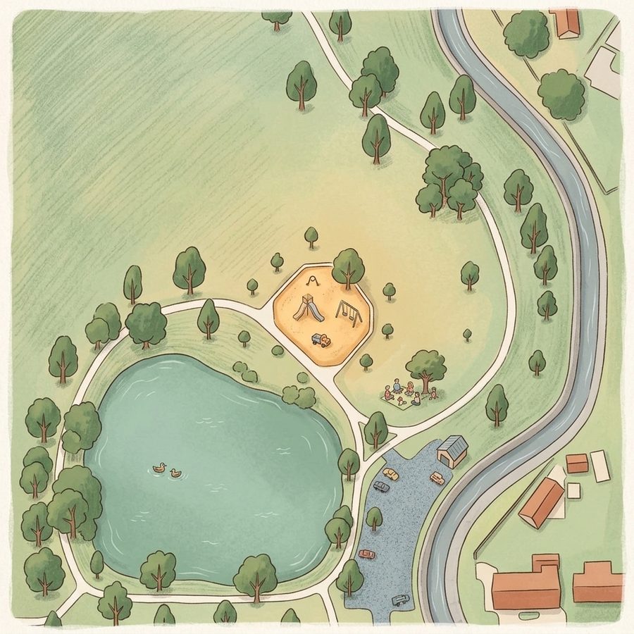 Illustrated map of Green Gables Park
