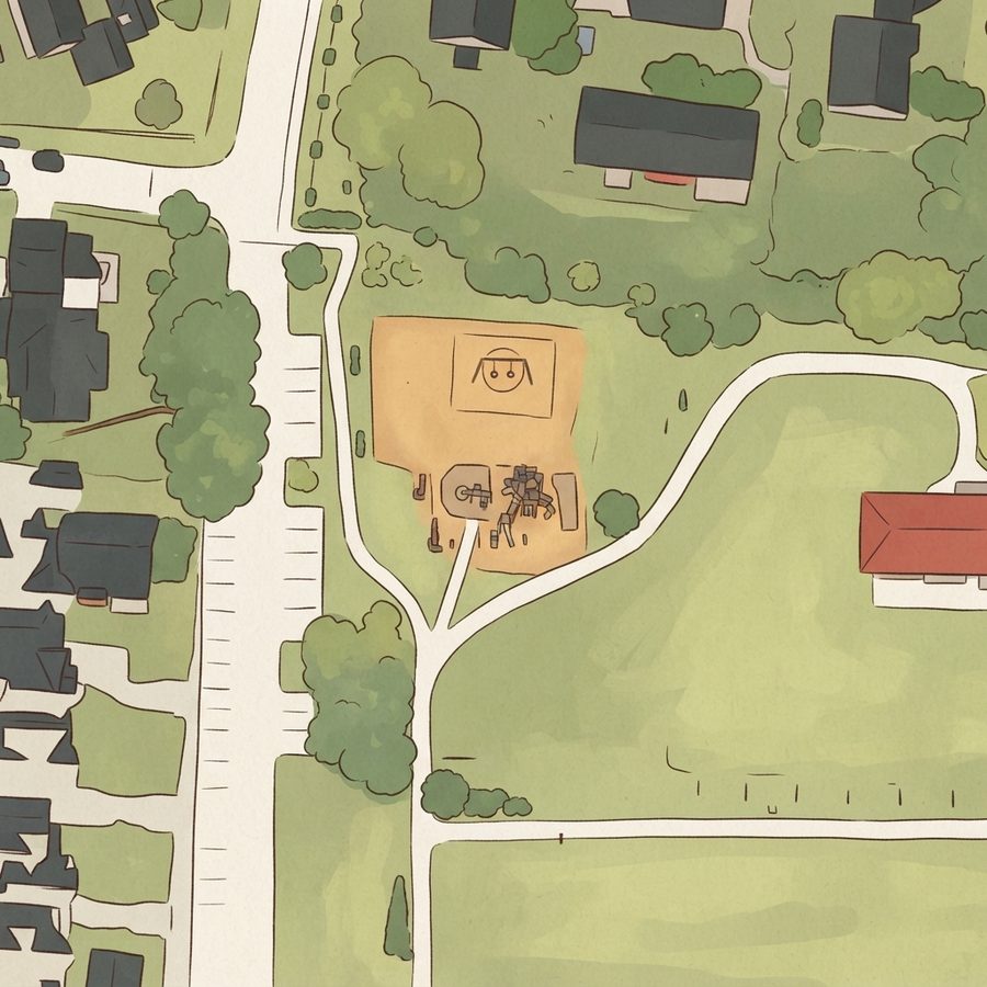Illustrated map of Green Hills Park