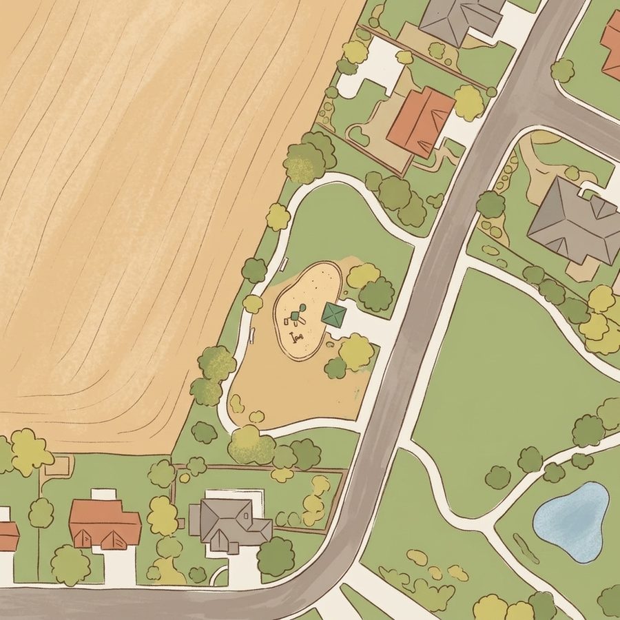 Illustrated map of Green Knolls Park