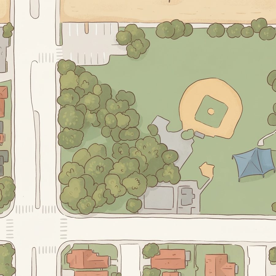 Illustrated map of Green Valley Park