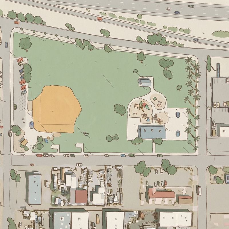 Illustrated map of Green Valley Park