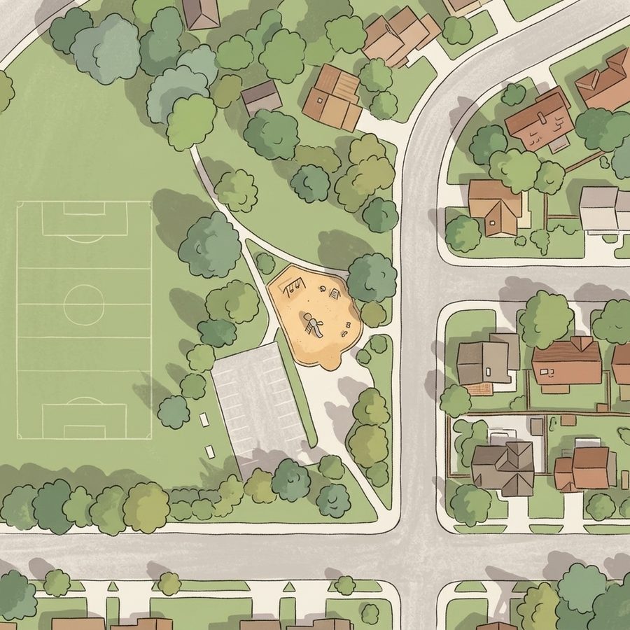 Illustrated map of Green Valley Ranch West Park