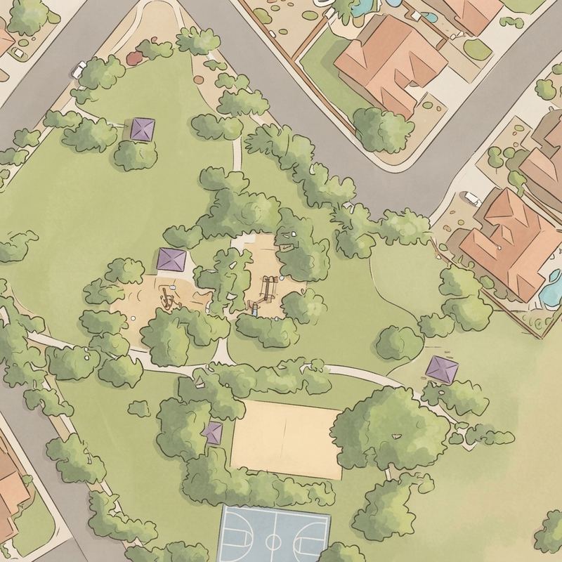 Illustrated map of Greenbriar Park
