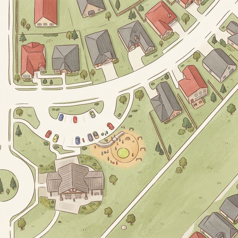 Illustrated map of Greenway Trails Park