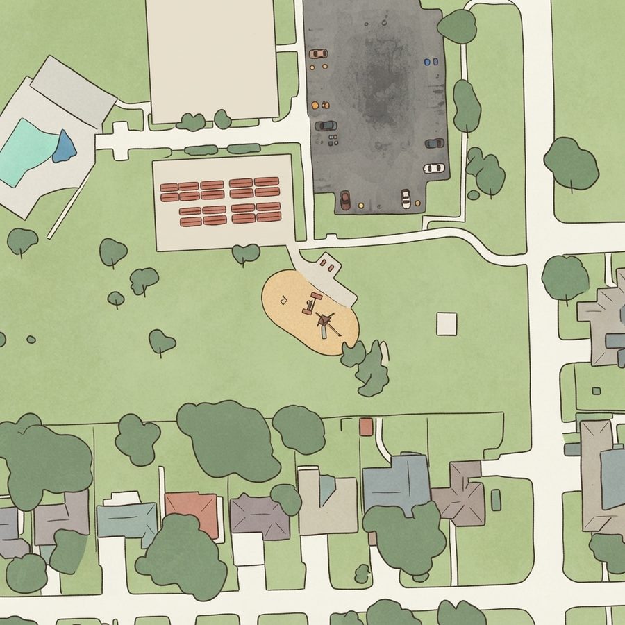 Illustrated map of Greenwood Park