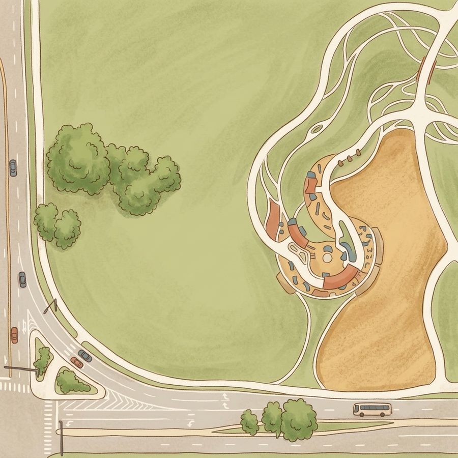 Illustrated map of Greenwood Village Park