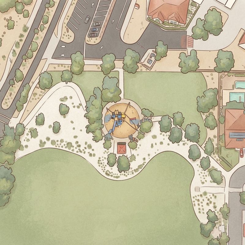 Illustrated map of Greer Ranch Park