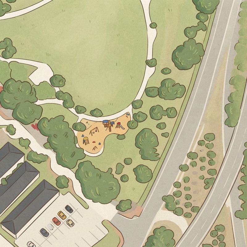 Illustrated map of Griggs Park