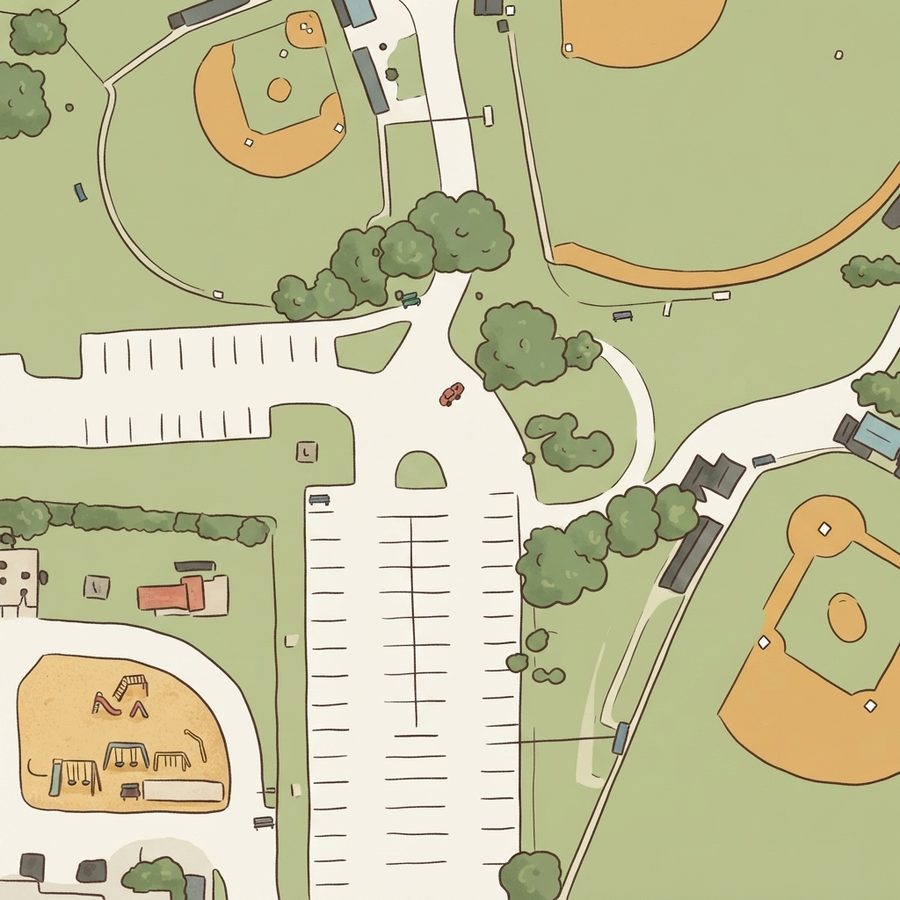 Illustrated map of Grimes Park