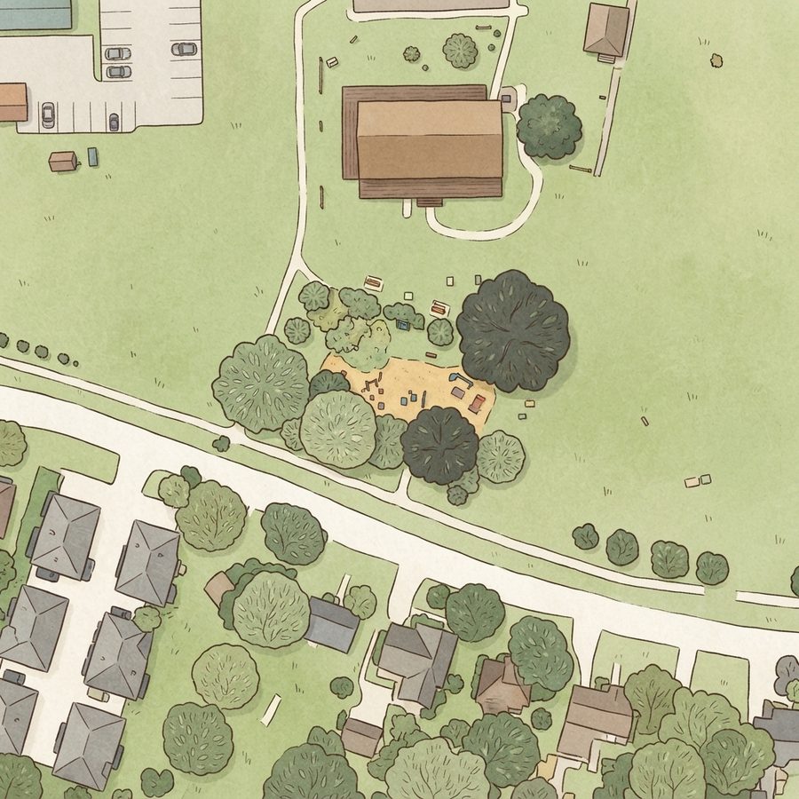 Illustrated map of Grimes Park