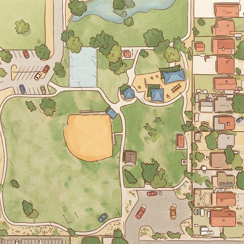 Illustrated map of Guerrero Rotary Park