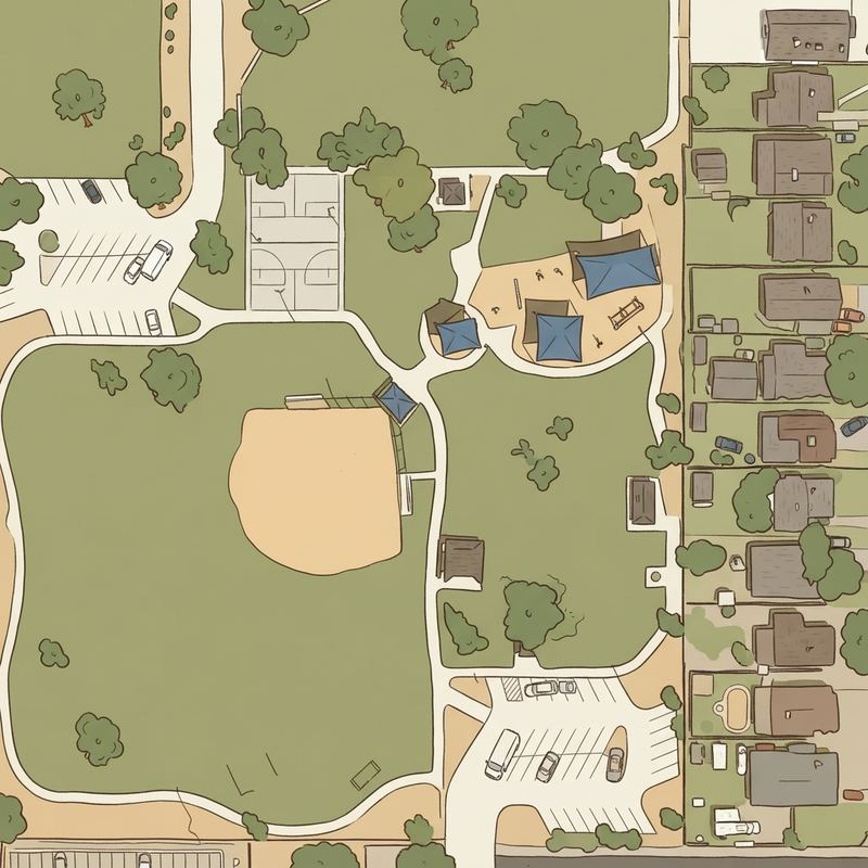 Illustrated map of Guerrero Rotary Park Playground
