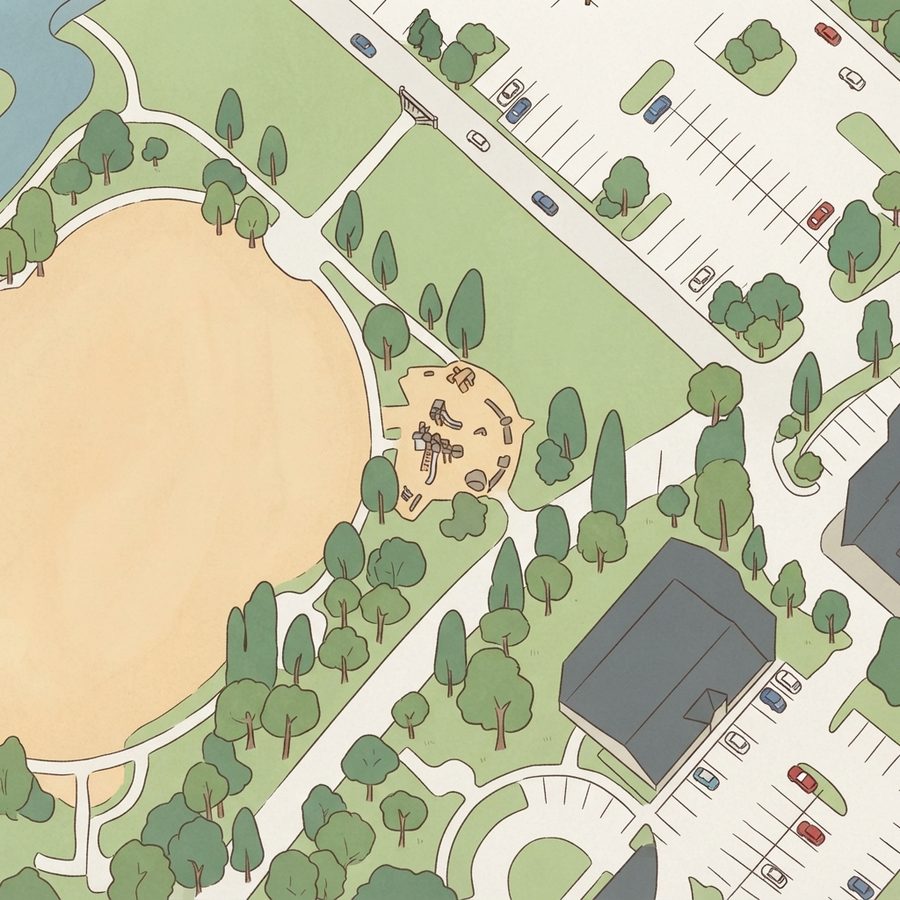 Illustrated map of H.G. Hill Park