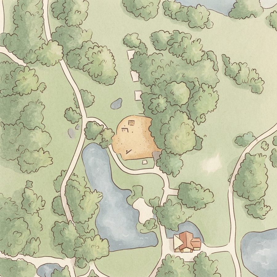 Illustrated map of Hackberry Park