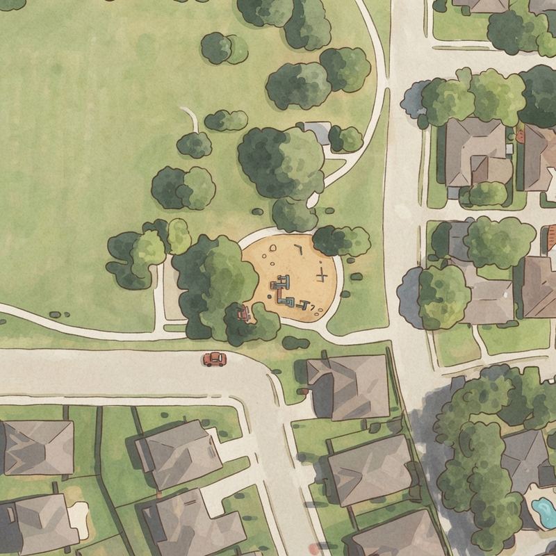 Illustrated map of Hackberry Park