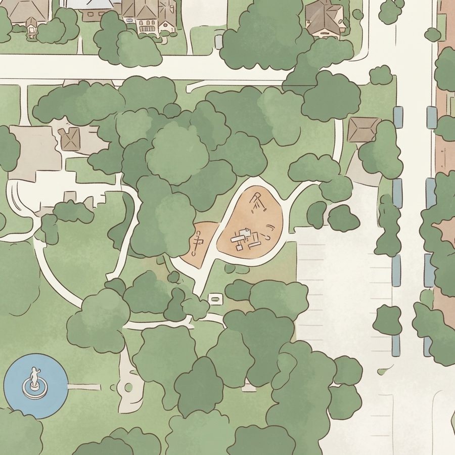 Illustrated map of Haggard Park
