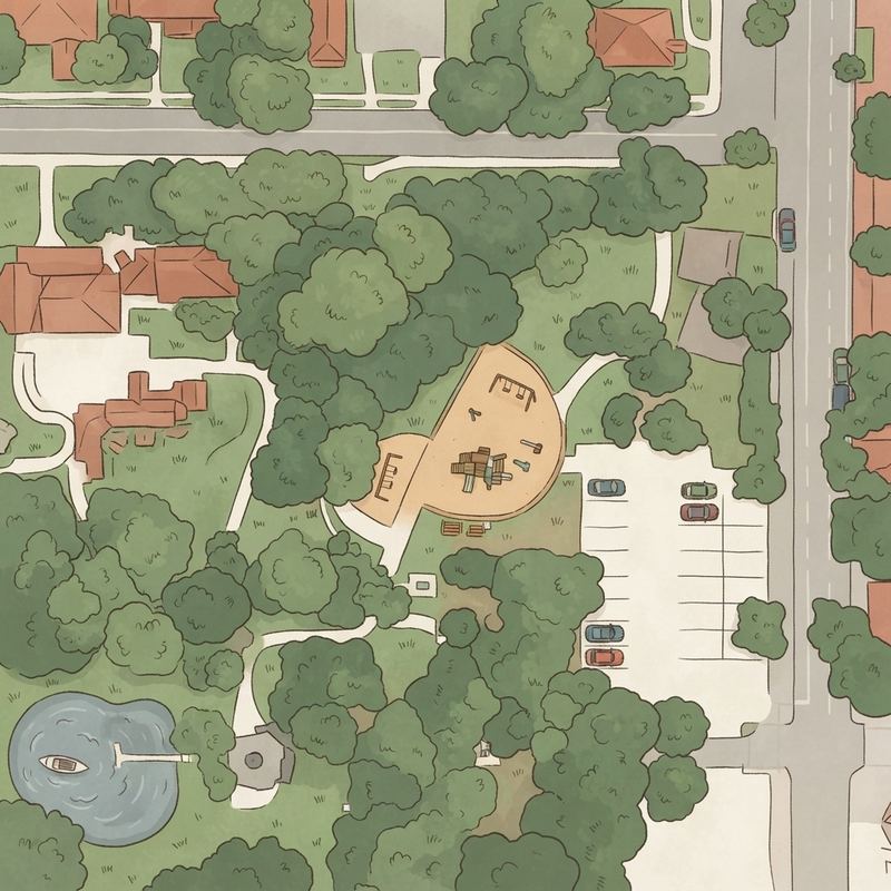 Illustrated map of Haggard Park Playground