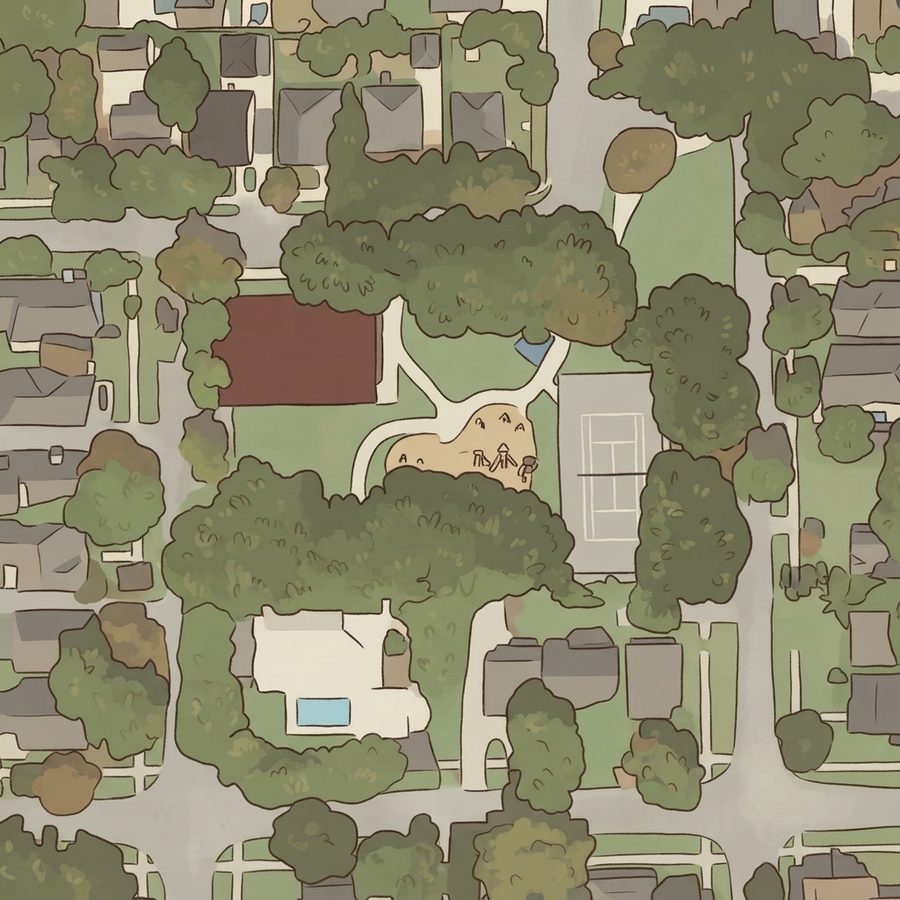Illustrated map of Halbert Park