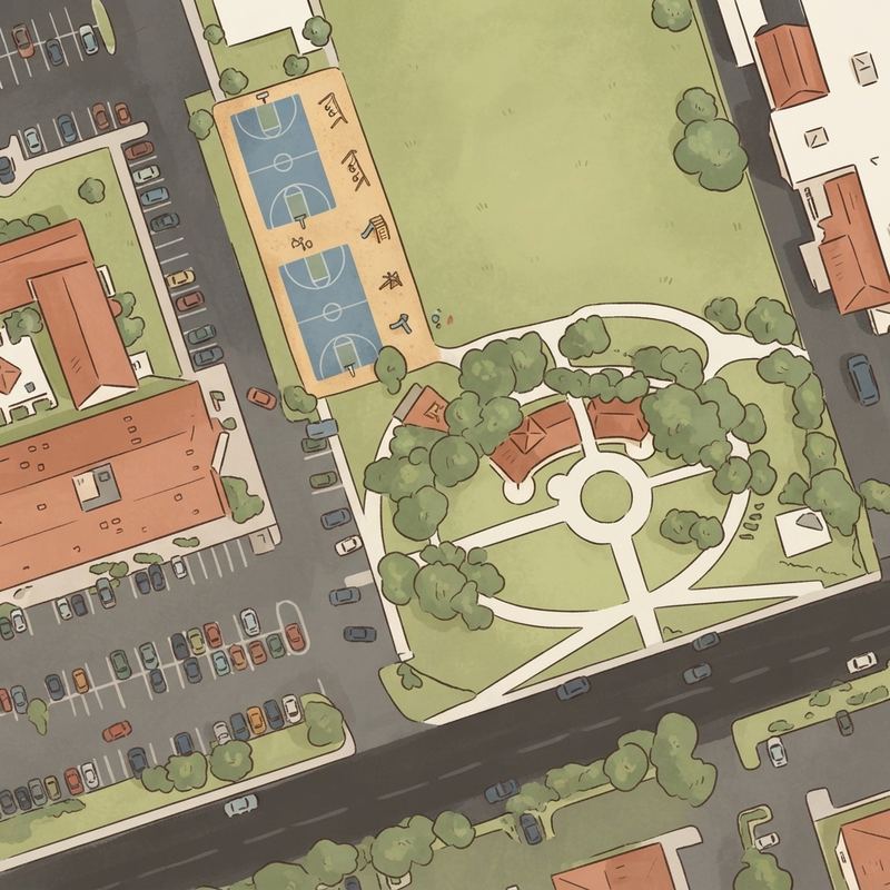 Illustrated map of Harborside Park