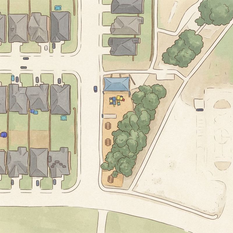 Illustrated map of Hargrove Park