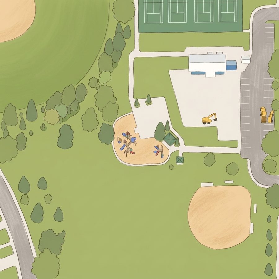 Illustrated map of Harlow Park