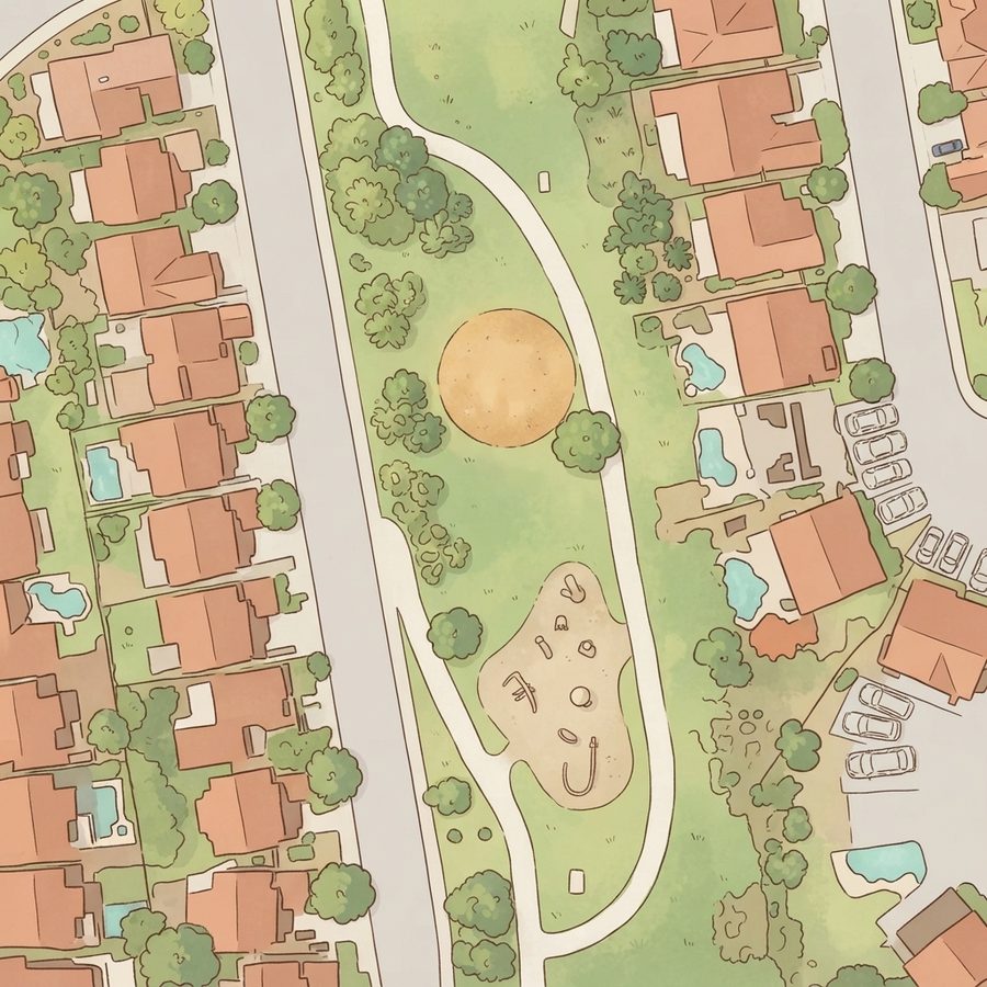 Illustrated map of Harmony Park
