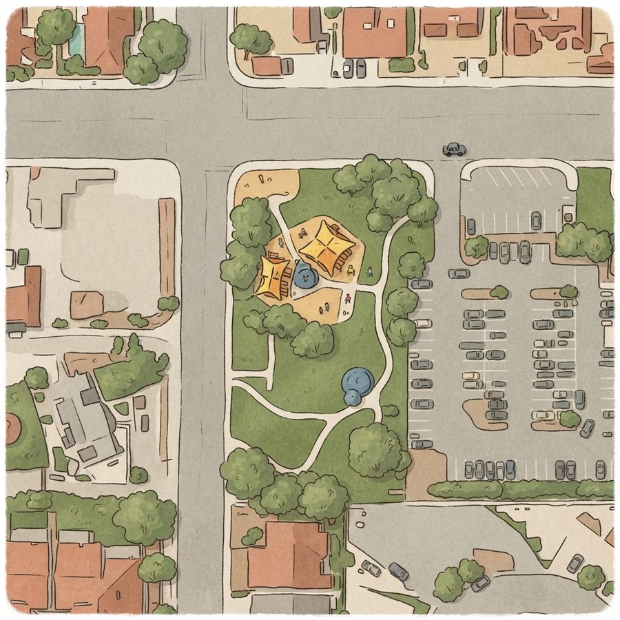 Illustrated map of Harmony Park