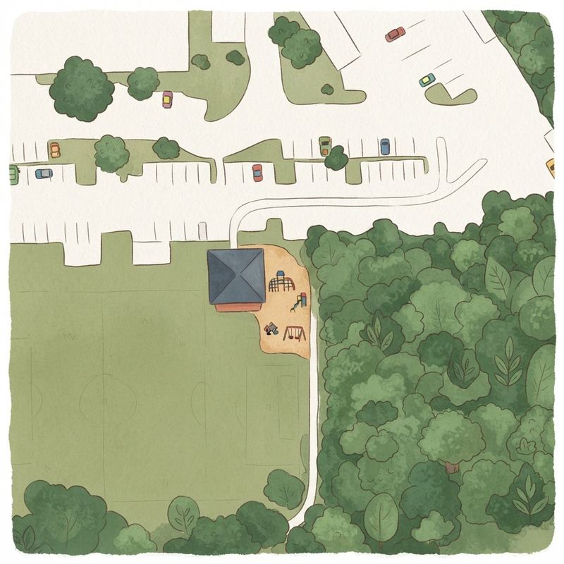 Illustrated map of Harmony School of Excellence Middle School playground