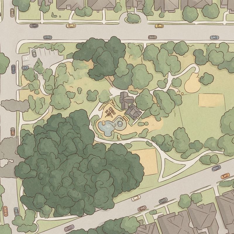 Illustrated map of Harold K. Bessire Park