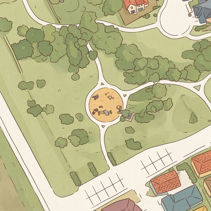 Illustrated map of Harold M. Bell Park