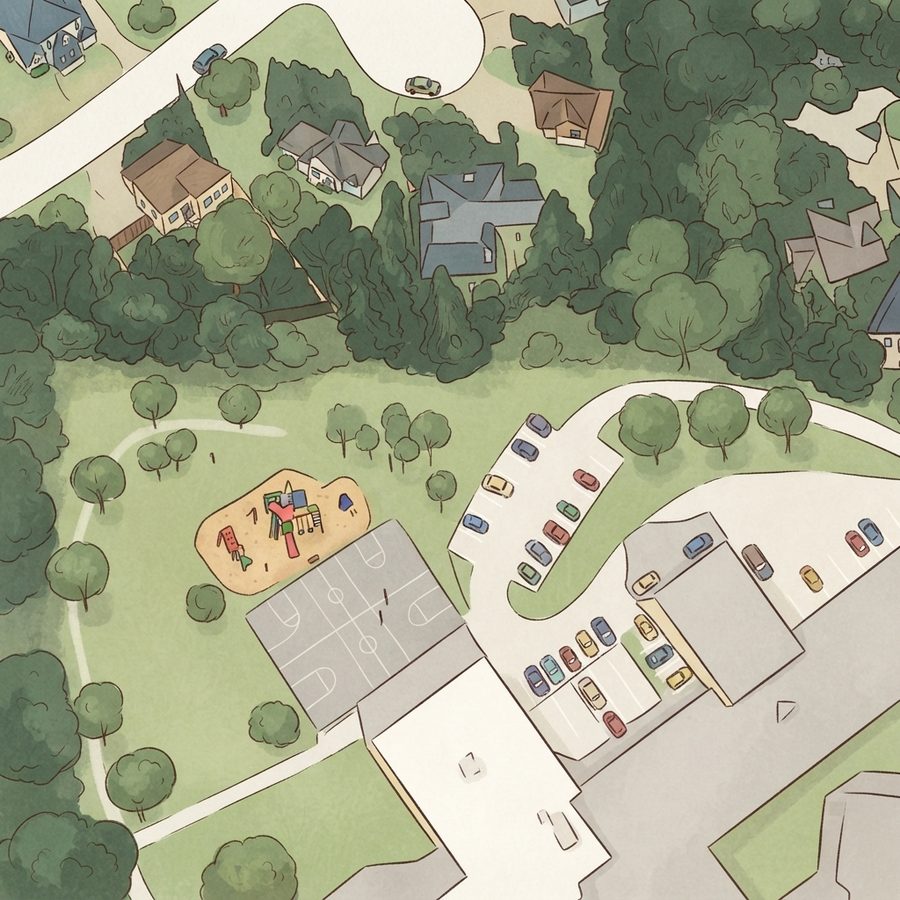 Illustrated map of Harpeth Valley Playground
