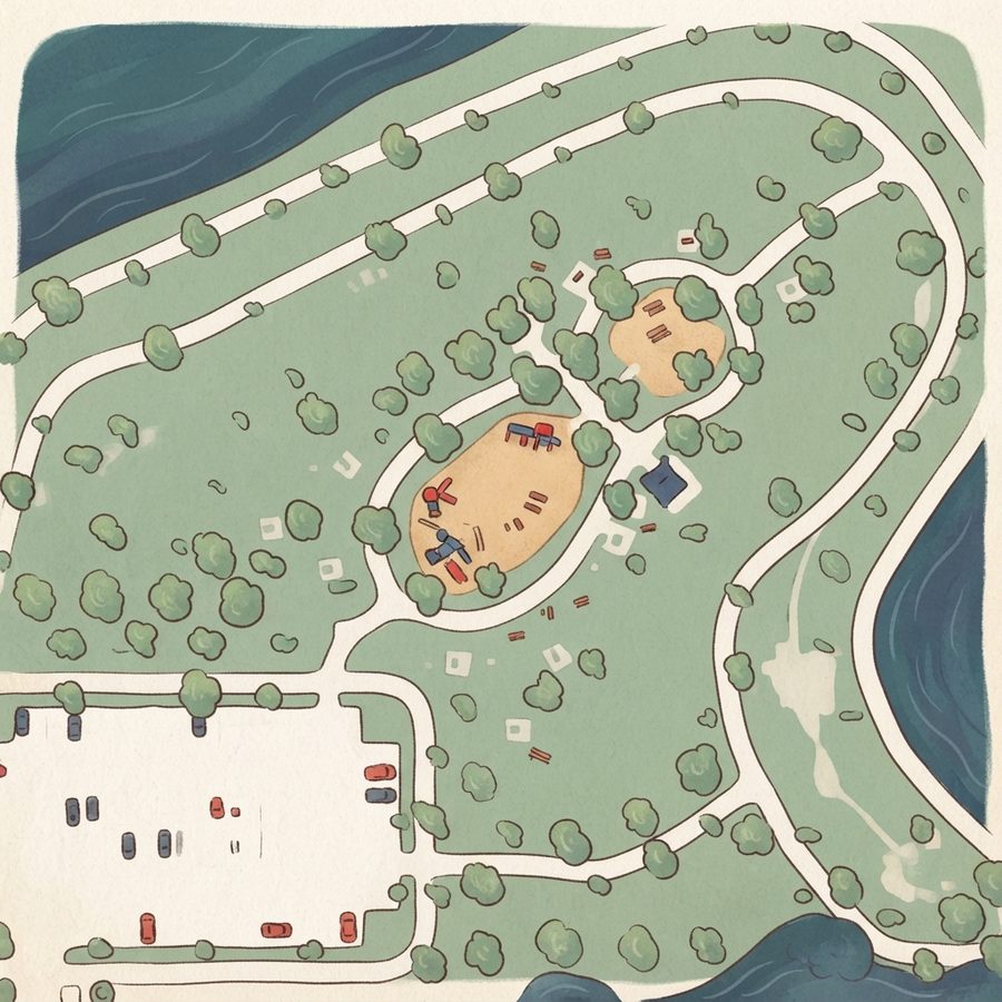 Illustrated map of Harris County Deputy Darren Goforth Park on Horsepen Creek