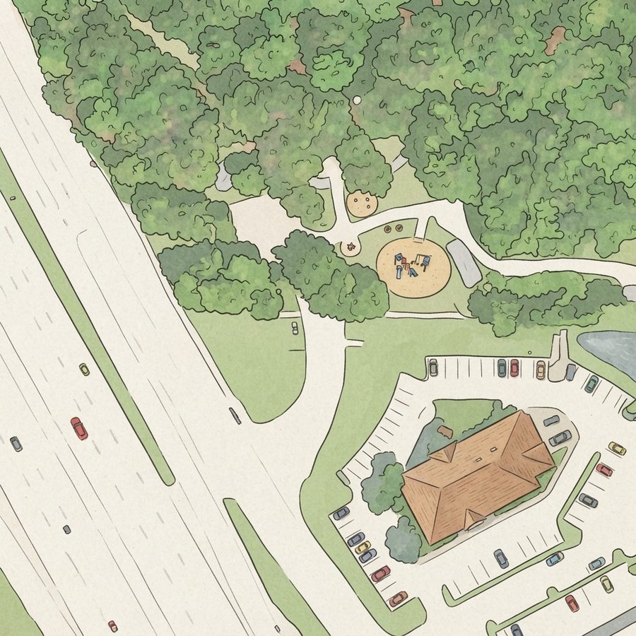 Illustrated map of Harris County Park
